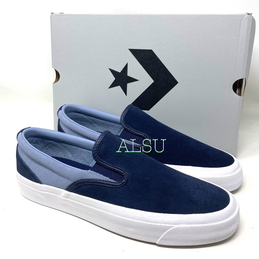 Converse SS SLIP On Low Top Suede Obsidian Blue Casual Men Size Sneakers 167617C - Picture 2 of 10